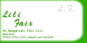 lili faix business card